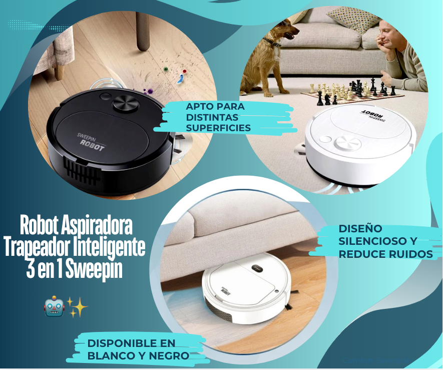 🤖✨ Robot Aspiradora Trapeador Inteligente 3 en 1 Sweepin - ¡Adiós a la suciedad! 🧹🌀