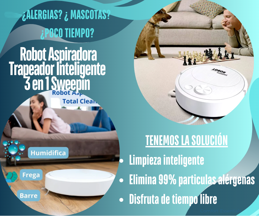 🤖✨ Robot Aspiradora Trapeador Inteligente 3 en 1 Sweepin - ¡Adiós a la suciedad! 🧹🌀
