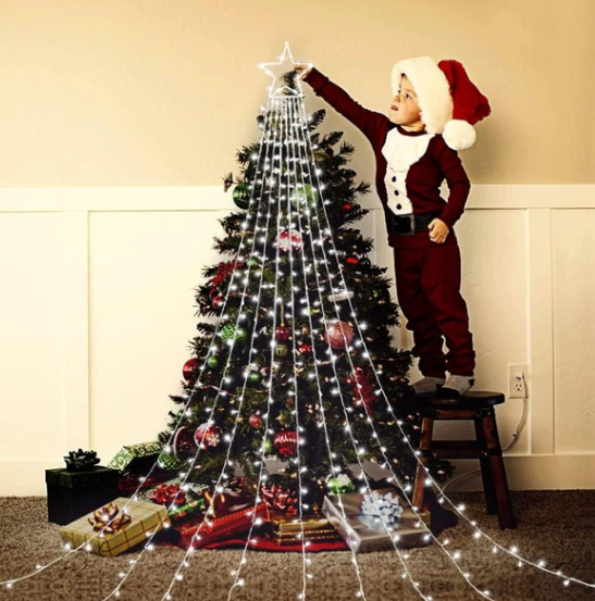 🌟 Luces de Navidad Cascada Solar 🌟 – ¡Lleva la Magia de la Navidad a casa! 🎄✨