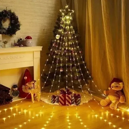 🌟 Luces de Navidad Cascada Solar 🌟 – ¡Lleva la Magia de la Navidad a casa! 🎄✨