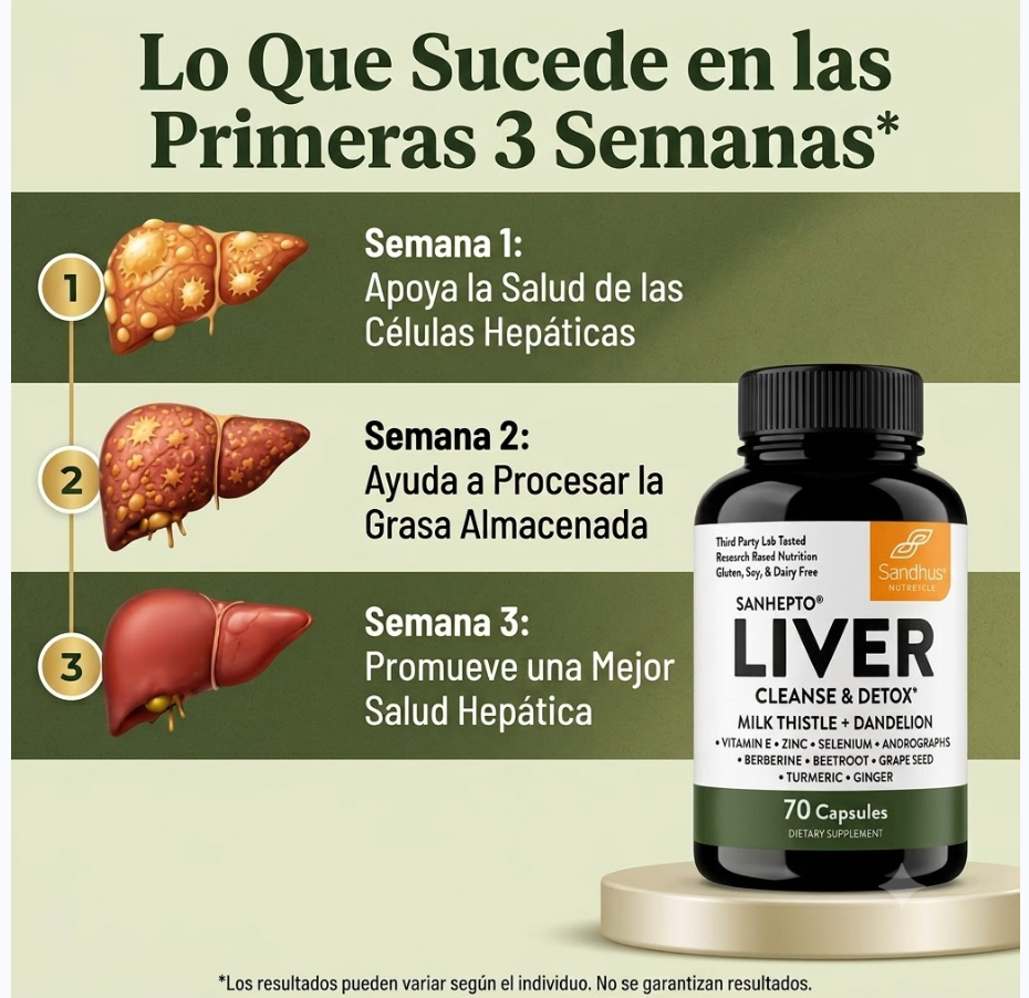 Liver Cleanse & Detox: Desinflama tu abdomen y reactiva tu metabolismo 🌱⚡ 70 cápsulas.