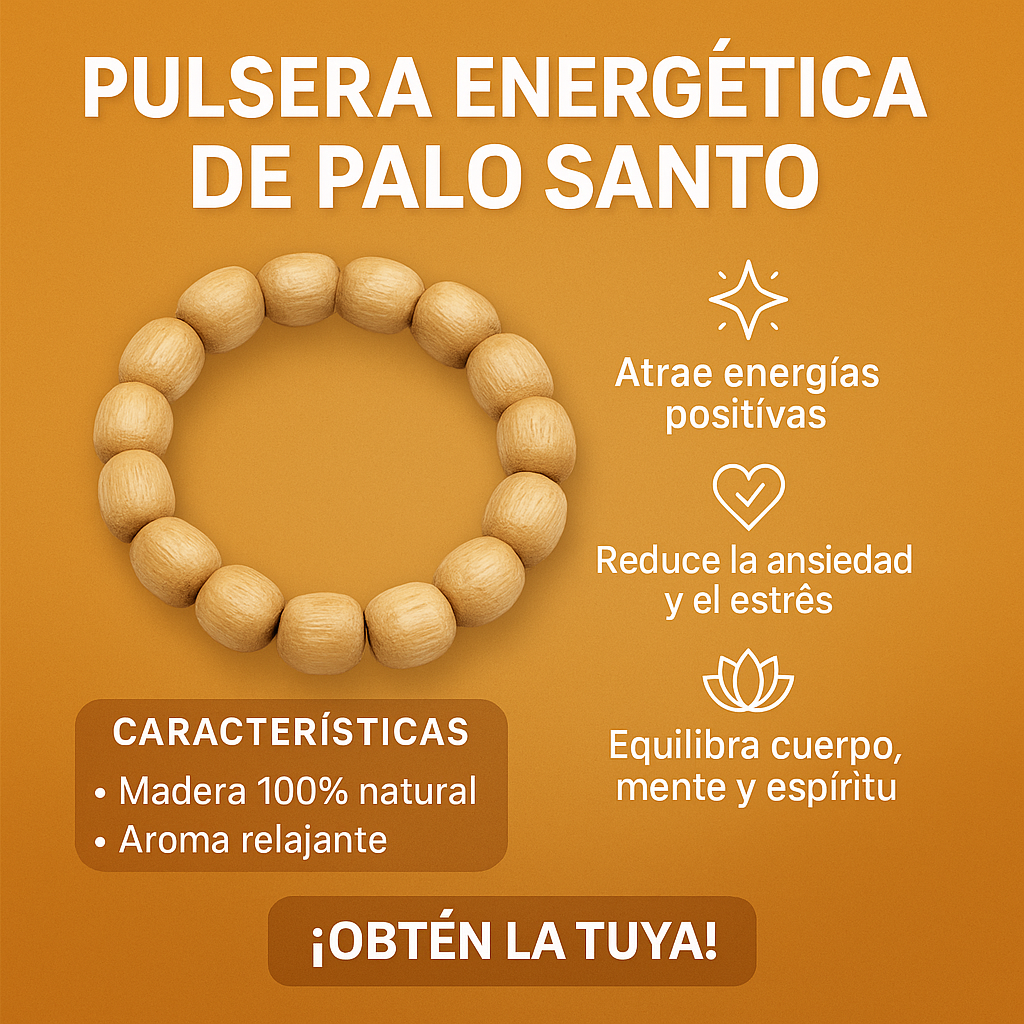 ✨ Pulsera Energética de Palo Santo, PaloZen™ – 🧘♀️ Purifica tu entorno y mente