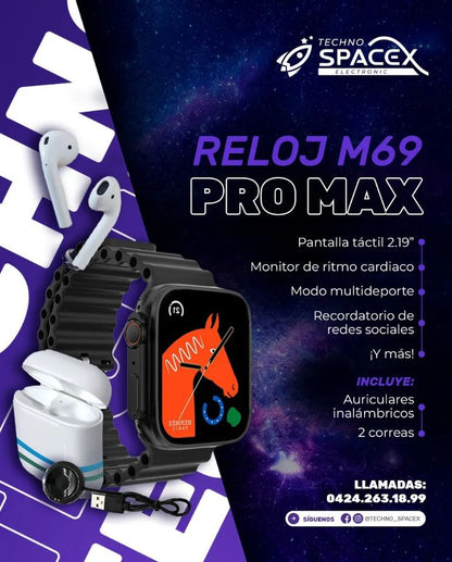 Reloj Inteligente M69 Pro™ - +audífonos inalambricos GRATIS🎁 + Correa extra de REGALO🎁