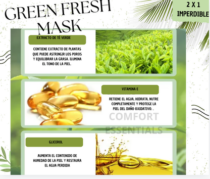 Green Fresh Mask- Piel libre de impurezas en solo minutos🍃✨