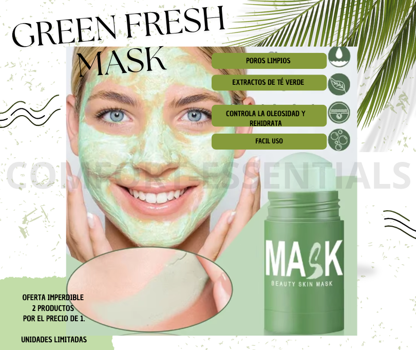 Green Fresh Mask- Piel libre de impurezas en solo minutos🍃✨
