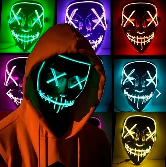 Máscara Luz Led La Purga- Prepárate para Halloween de Miedo 🎃👻