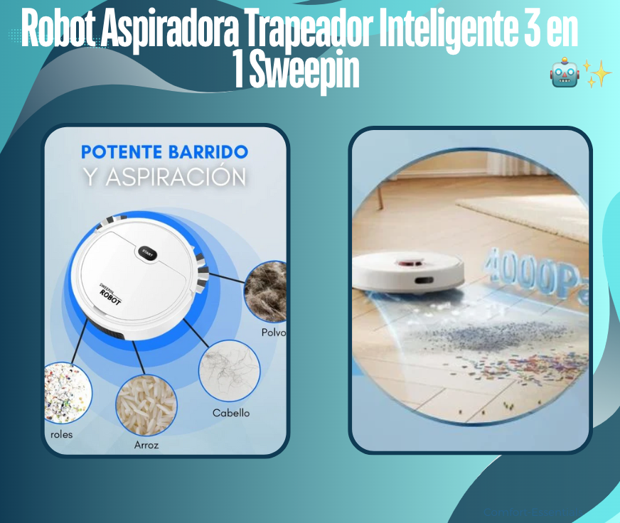 🤖✨ Robot Aspiradora Trapeador Inteligente 3 en 1 Sweepin - ¡Adiós a la suciedad! 🧹🌀