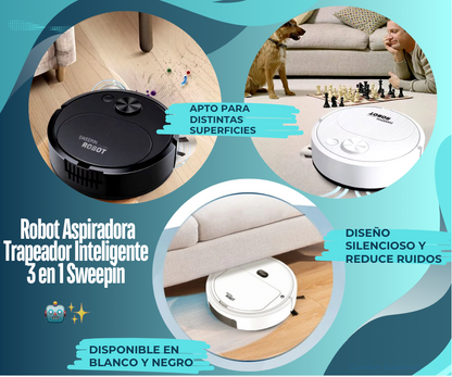 🤖✨ Robot Aspiradora Trapeador Inteligente 3 en 1 Sweepin - ¡Adiós a la suciedad! 🧹🌀