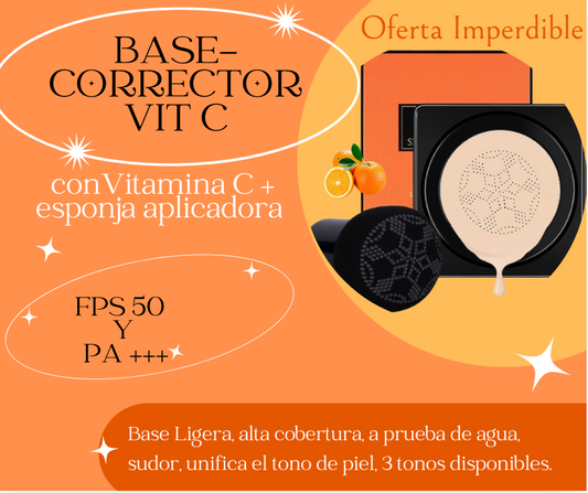 Base Correctora Vit C-¡Transforma tu piel en segundos! ✨