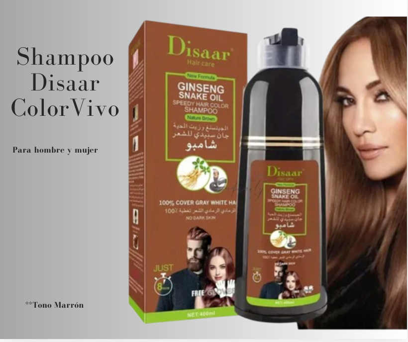 Shampoo Dissar ColorVivo-¡Despídete de las Canas y Da Vida a Tu Cabello! 🖤