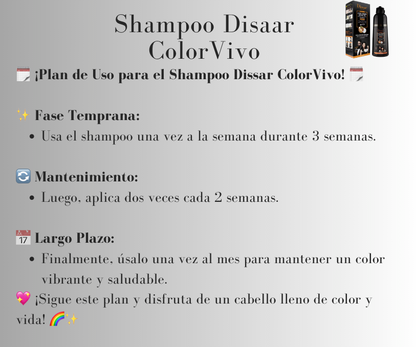 Shampoo Dissar ColorVivo-¡Despídete de las Canas y Da Vida a Tu Cabello! 🖤