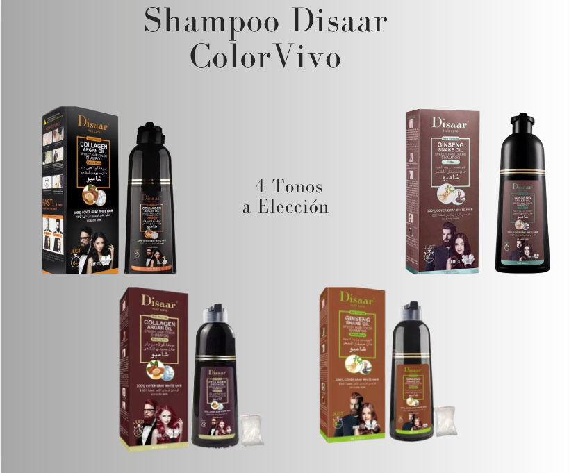 Shampoo Dissar ColorVivo-¡Despídete de las Canas y Da Vida a Tu Cabello! 🖤