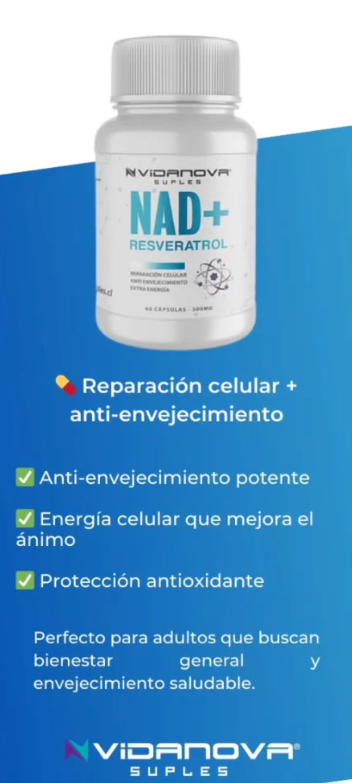 🔥 NAD+ Resveratrol- ⚡ Recupera tu energía, 🔥 restaura tu vida y 🌟 revive tu mejor versión.