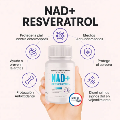 🔥 NAD+ Resveratrol- ⚡ Recupera tu energía, 🔥 restaura tu vida y 🌟 revive tu mejor versión.