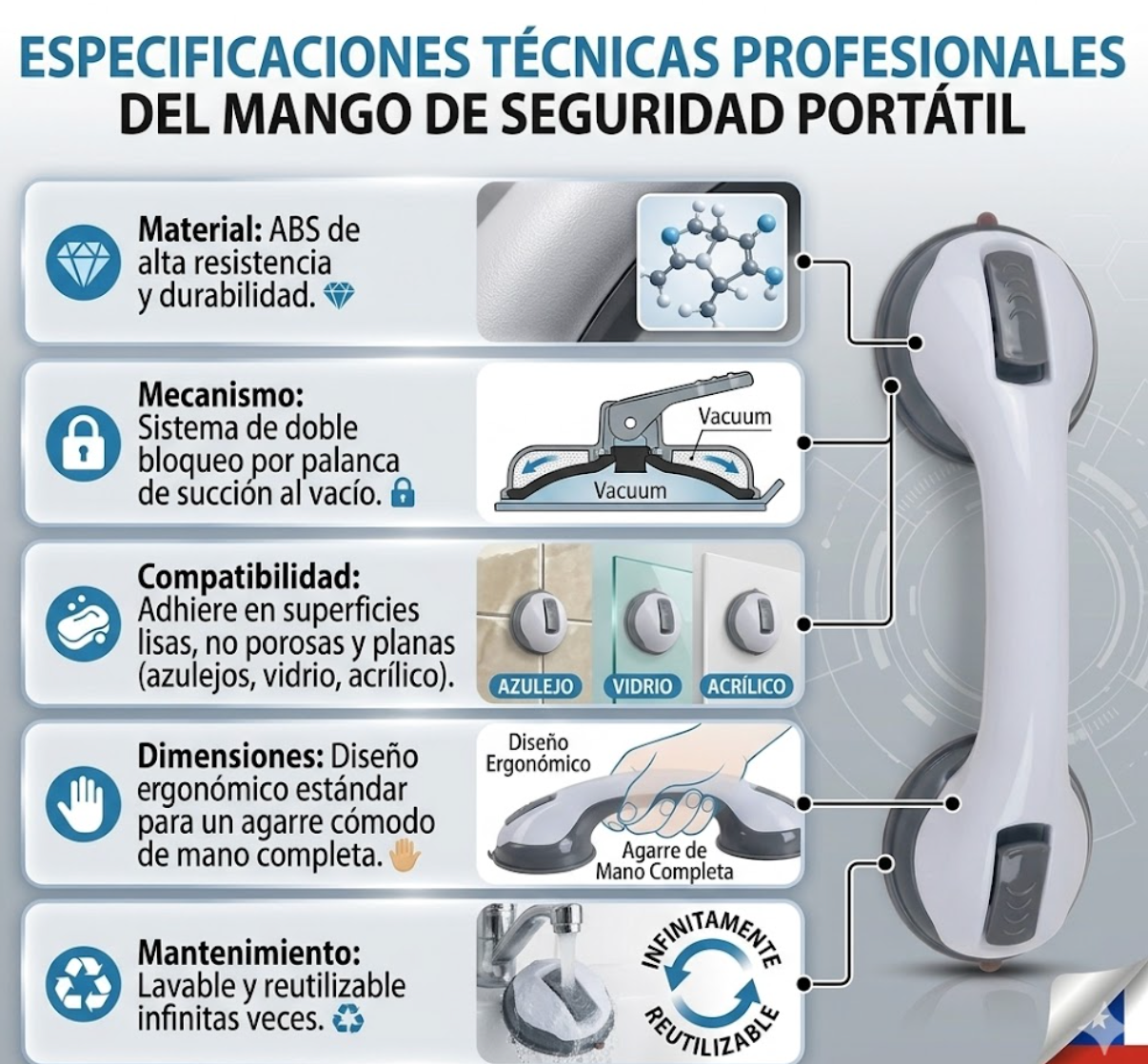 Manilla de Ducha Pro – Más estabilidad, menos riesgo