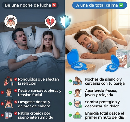 Placa de Descanso 3 en 1: Anti-Bruxismo, Apnea y Ronquido- Protege tus dientes y elimina los ronquidos 🛡️