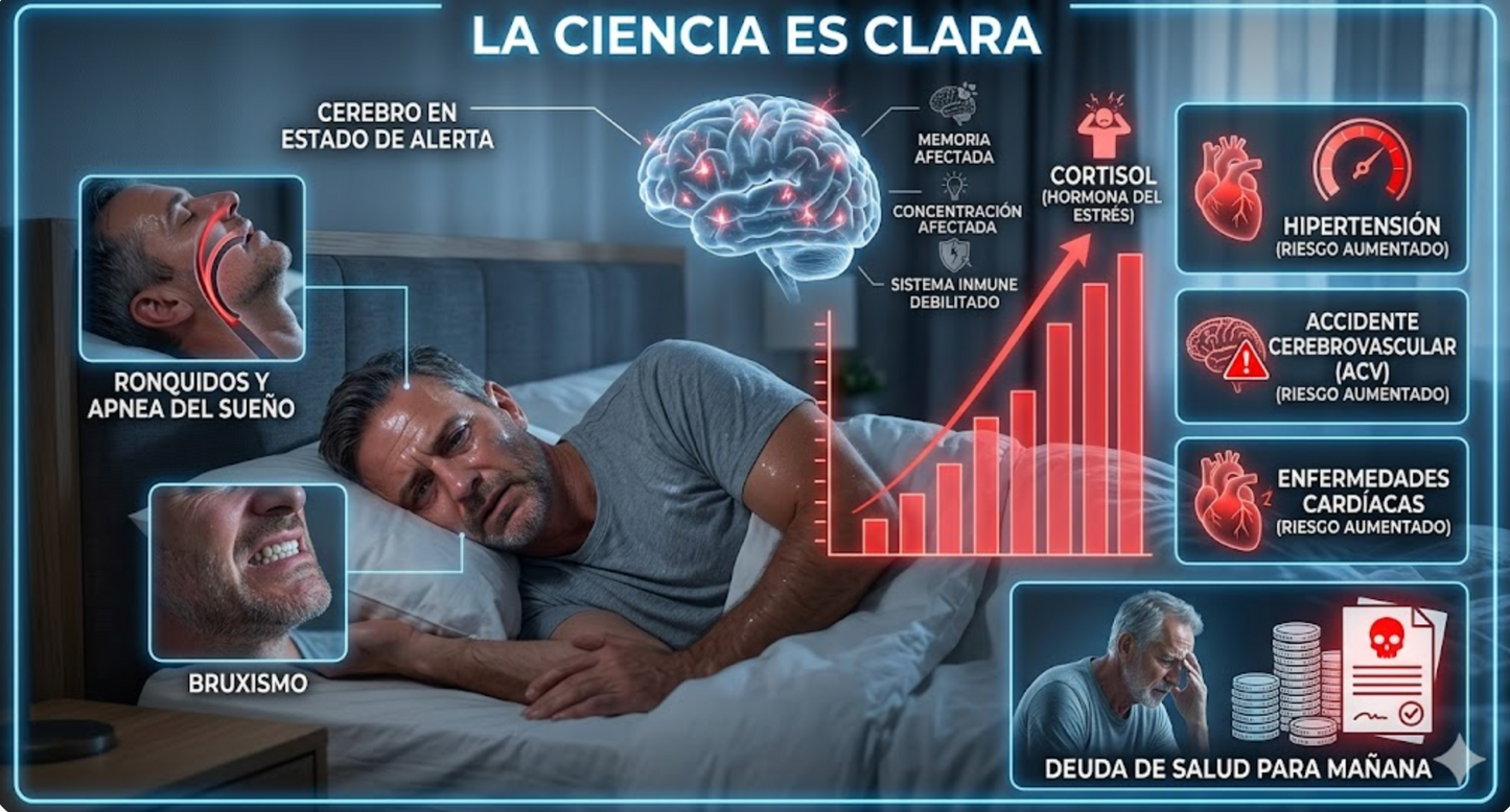 Placa de Descanso 3 en 1: Anti-Bruxismo, Apnea y Ronquido- Protege tus dientes y elimina los ronquidos 🛡️