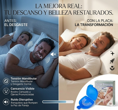 Placa de Descanso 3 en 1: Anti-Bruxismo, Apnea y Ronquido- Protege tus dientes y elimina los ronquidos 🛡️