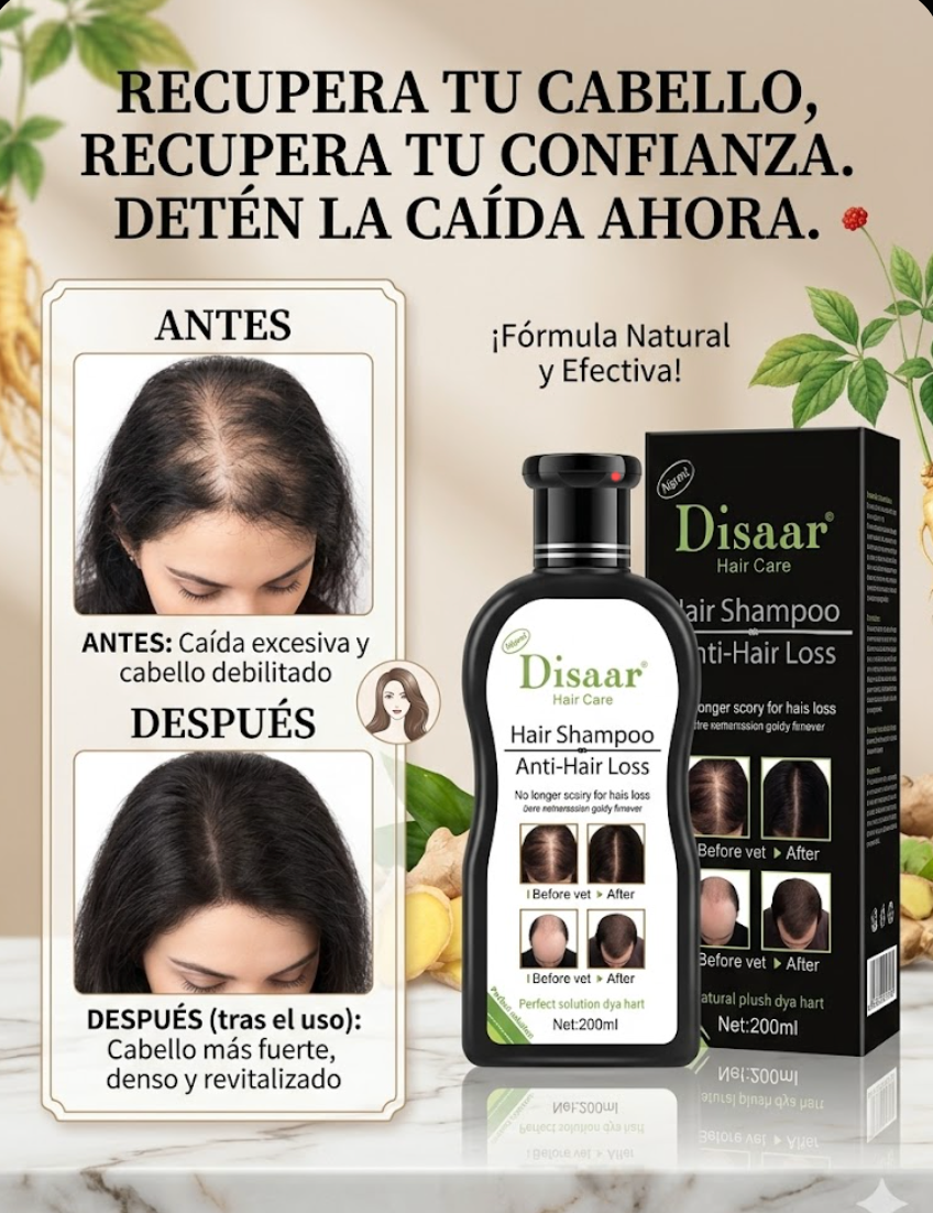 ¡Detén la Caída y Recupera tu Confianza con Disaar Hair Care™!