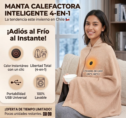 Manta Calefactora Eléctrica Carga USB- ¡Dile Adiós al Frío y Hola al Confort Absoluto! ❄️🚫