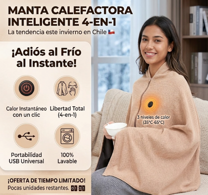 Manta Calefactora Eléctrica Carga USB- ¡Dile Adiós al Frío y Hola al Confort Absoluto! ❄️🚫