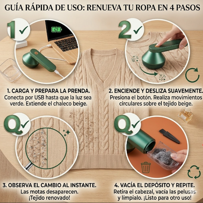 ✨ Quita Pelusas Elite 👚 Renueva tu ropa preferida en minutos.