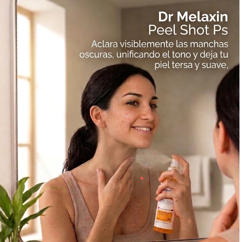 DR. MELAXIN Peel Shot PS🎯 ¿Manchas oscuras o tonos desiguales? Aclara y Renueva tu Piel Hoy 🌿