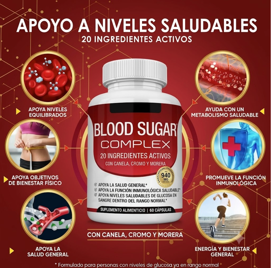 ⚡ Blood Sugar Complex: Energía inagotable y metabolismo bajo control.