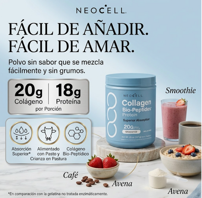 NEOCELL® COLLAGEN BIO-PEPTIDES™: Rejuvenece tu piel y fortalece tus articulaciones desde el interior ✨💧