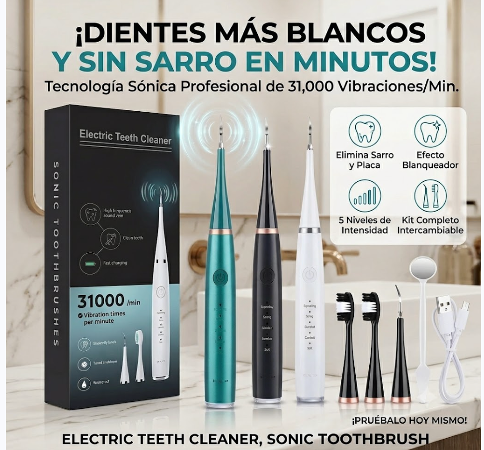 Electric Teeth Cleaner, Sonic Toothbrush: Elimina el sarro y recupera tu sonrisa blanca en minutos 🦷✨