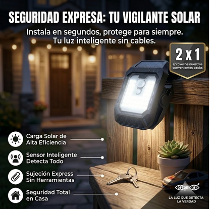 Lámpara Solar con Clip: Seguridad al instante y sin gastar en electricidad 🛡️💡 2 X 1