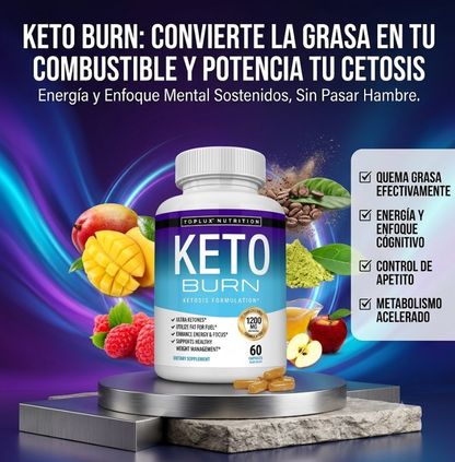Keto Burn🔥: Apaga tus Antojos y Quema Grasa Sin Pasar Hambre 🚫🔥 (60 cápsulas)