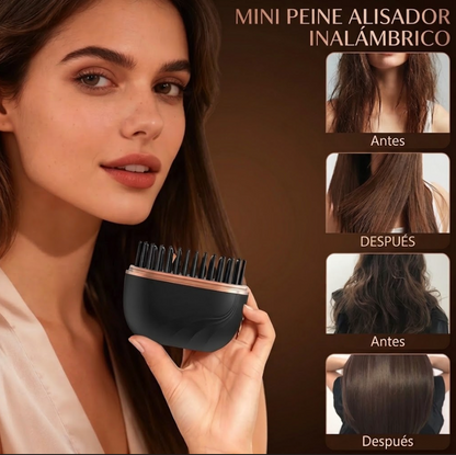 Mini Peine Alisador Inalámbrico: pelo liso en 30 segundos ⚡