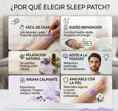🌙 Sleep Patch-30 parches relajantes para dormir✨ Duerme mejor, vive mejor: Descubre el secreto para una buena noche de sueño.