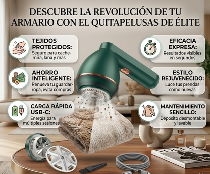 ✨ Quita Pelusas Elite 👚 Renueva tu ropa preferida en minutos.