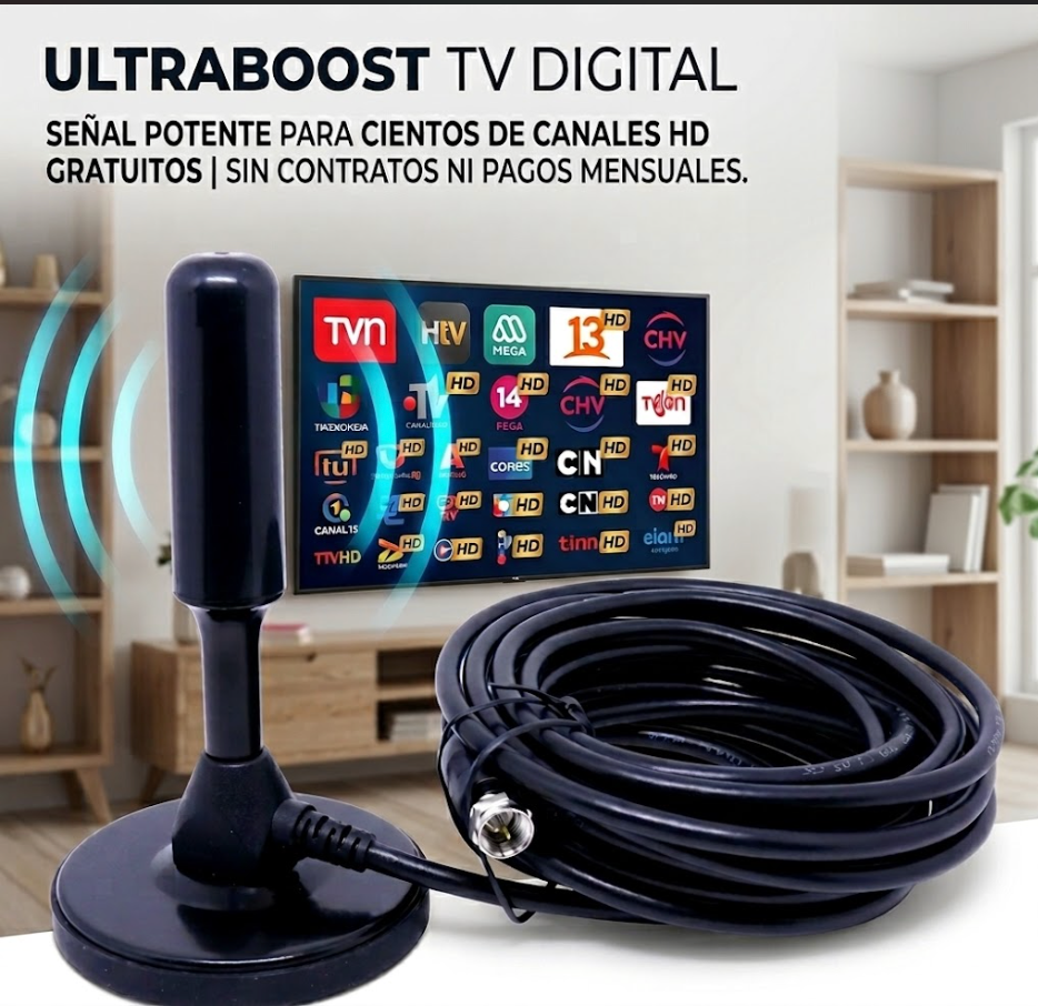 UltraBoost TV Digital-Señal HD Impecable y Canales Gratis en Cualquier Lugar de tu Casa ⚡🏠