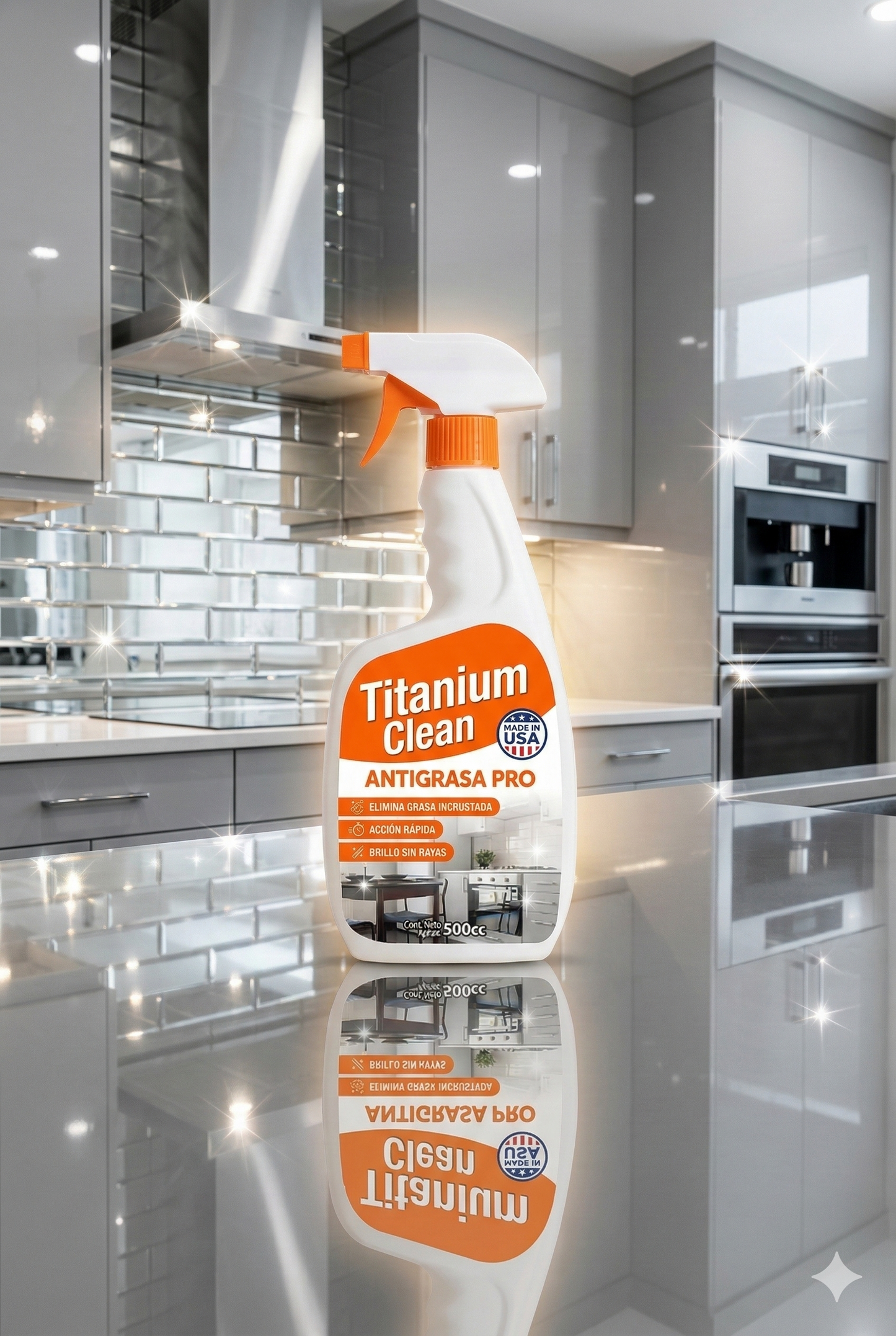 Titanium clean - limpieza y destructor de grasa al instante, lleva 3x1