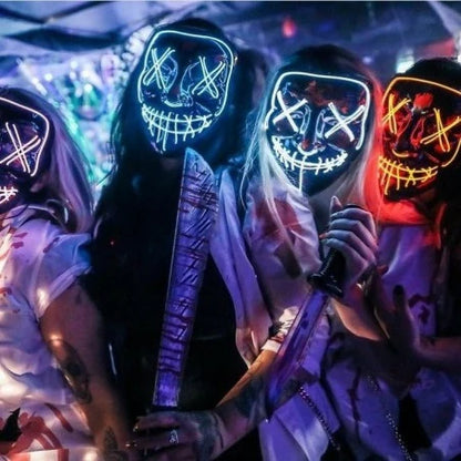 Máscara Luz Led La Purga- Prepárate para Halloween de Miedo 🎃👻