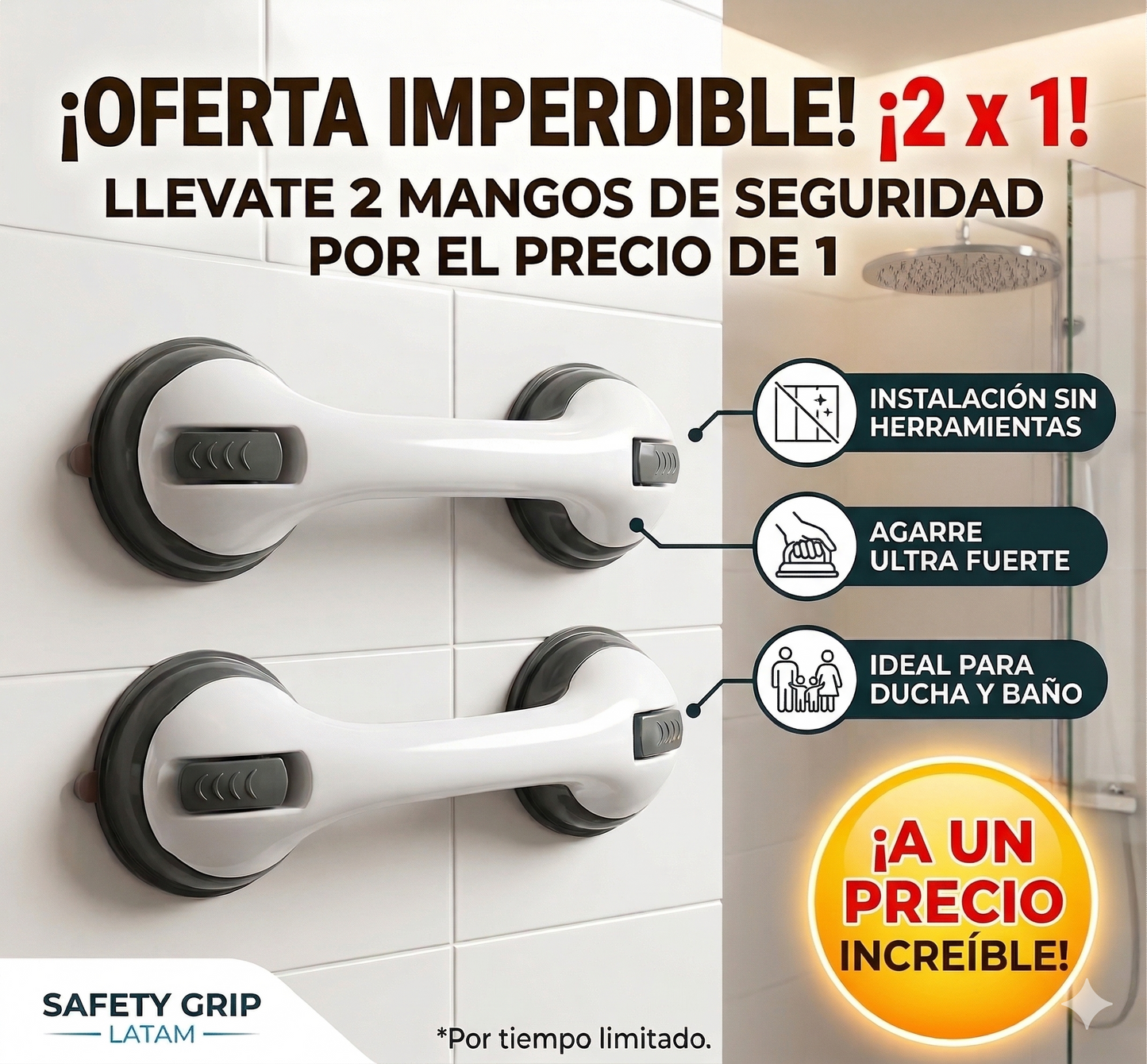 Manilla de Ducha Pro – Más estabilidad, menos riesgo
